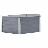 Plantenbak verhoogd 129x129x46 cm gegalvaniseerd staal grijs - thumbnail