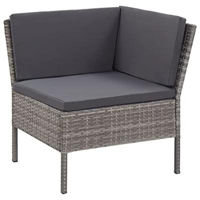 3-delige Loungeset met kussens poly rattan grijs 3-delige Loungeset met kussens poly rattan grijs