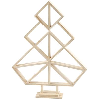 Creativ Company Geometrische kerstboom van hout, h: 40 cm, b: 31 cm, 1 stuk