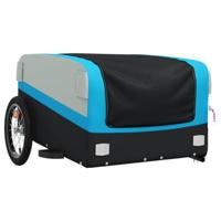 Fietstrailer 45 kg ijzer zwart en blauw - thumbnail