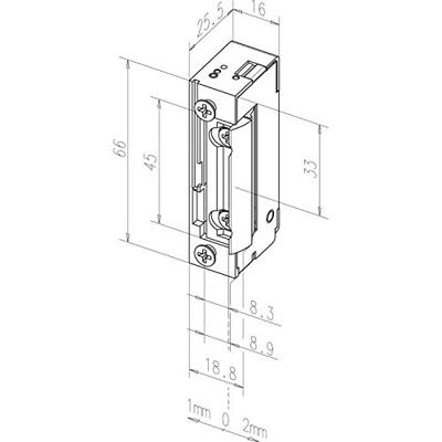 Effeff 11805 elektrische inbouw deuropener type 118 | spanningsloos vergrendeld | met diode | fafix | 22-42v=~ | (22-26v 100% ed) | din links en din rechts. - 10024998