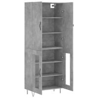 Hoge kast 69,5x34x180 cm bewerkt hout betongrijs - thumbnail