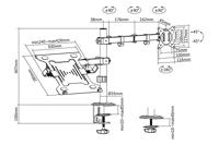 Digitus DA-90436 Monitorbeugel 1-voudig 5,1 cm (2) - 304,8 cm (120) Zwart Uittrekbaar, Draaibaar, In hoogte verstelbaar, Kantelbaar, Kantelbaar en roteerbaar, - thumbnail