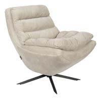 Dutchbone Draaifauteuil 'Vince' Rib, kleur Beige - thumbnail
