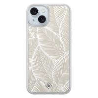 iPhone 15 hybride hoesje - Palmy leaves beige - thumbnail