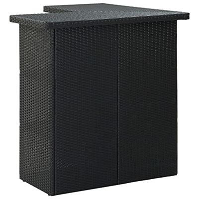 VidaXL Hoekbartafel 100x50x105 cm poly rattan zwart