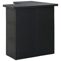 VidaXL Hoekbartafel 100x50x105 cm poly rattan zwart - thumbnail