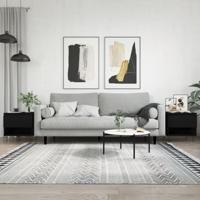 Salontafels 2 st 50x46x50 cm bewerkt hout zwart - thumbnail