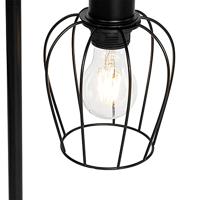 QAZQA Landelijke tafellamp zwart met hout - Stronk - thumbnail