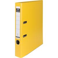 Pergamy ordner, voor ft A4, uit PP en papier, met beschermrand, rug van 5 cm, geel - thumbnail