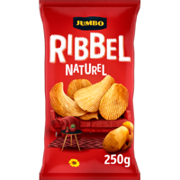 Jumbo Ribbel Chips Naturel 250 g - thumbnail