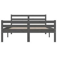 Bedframe massief hout grijs 120x200 cm - thumbnail