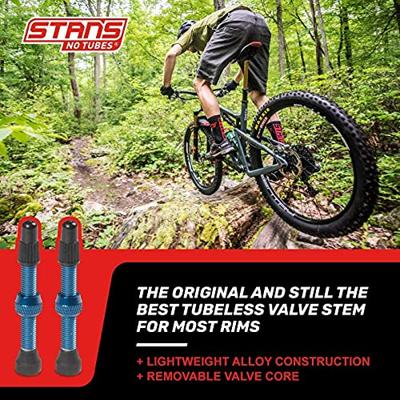 STANS Stan&apos;s valve stem aluminium (pair) - universal, presta - blue - 44mm