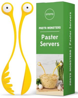 Pasta monsters opscheplepels (set van 2) - Geel