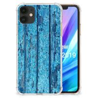 Apple iPhone 11 Stevig Telefoonhoesje Wood Blue - thumbnail