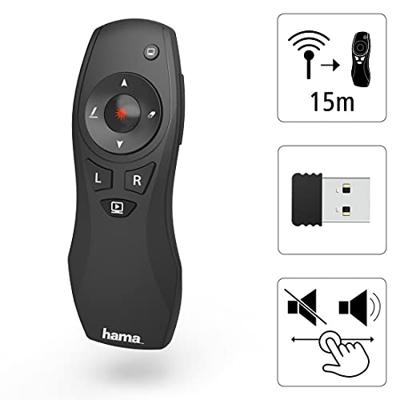 Hama Wireless-laser-presenter X-Pointer 6in1 Muis Zwart
