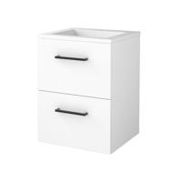 Badmeubelset BWS Salt 50x46cm Met Grepen 2 Lades Met Wastafel Acryl 1 Kraangat Ice White - thumbnail