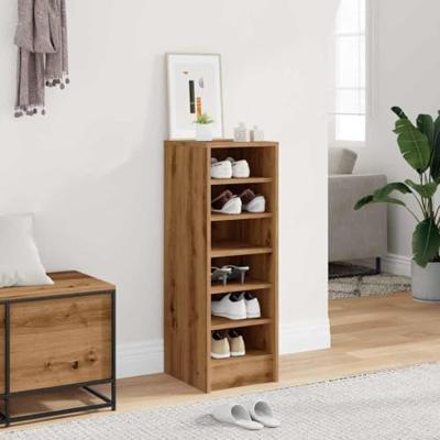 VidaXL Schoenenkast 32x35x92 cm bewerkt hout artisanaal eikenkleur
