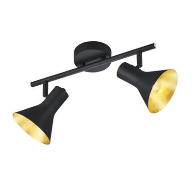 Trio Stoere plafondspotNina 2-lichts zwart met goud - R80162002