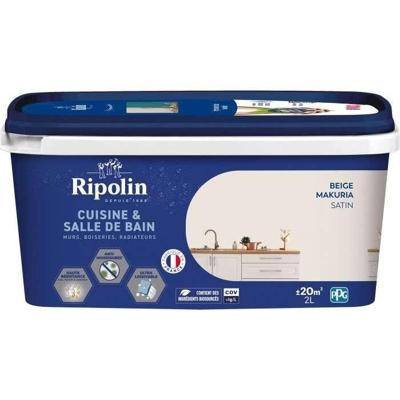 Verf muren, houtwerk, plafonds, radiatoren - RIPOLIN - Keuken en badkamer - 2 L - Beige Makuria