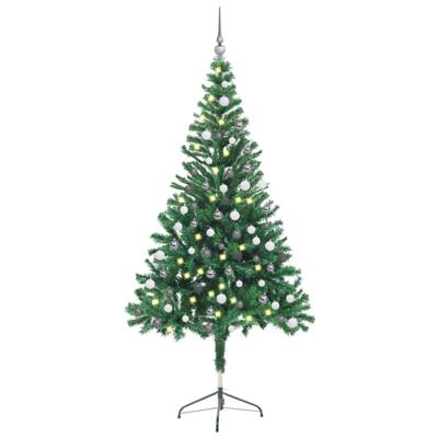 VidaXL Kunstkerstboom met verlichting en kerstballen 380 takken 150 cm