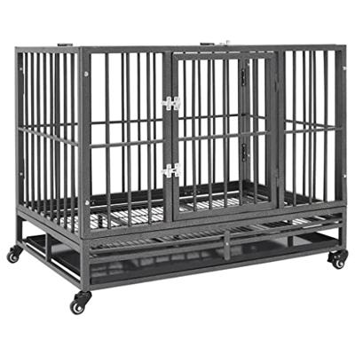 VidaXL Hondenbench met wielen 92x62x76 cm staal VidaXL Hondenbench met wielen 92x62x76 cm staal