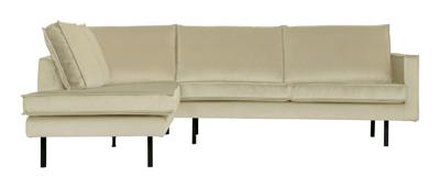 WOOOD Hoekbank 'Rodeo' Links, Velvet, kleur Pistache