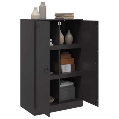 Dressoir 67x39x107 cm staal zwart