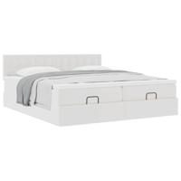 Ottoman bed met matrassen 200x200cm kunstleer wit - thumbnail