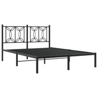 Bedframe met hoofdbord metaal zwart 140x190 cm - thumbnail