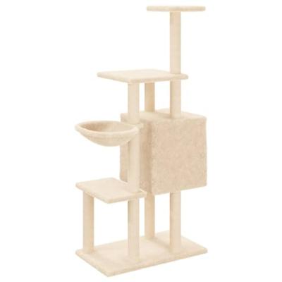 VidaXL Kattenmeubel met sisal krabpalen 131 cm crèmekleurig