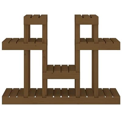 Plantenstandaard 104,5x25x77,5cm massief grenenhout honingbruin