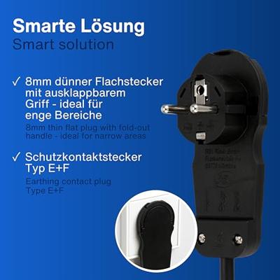 REV 0012626514 Stekkerdoos met schakelaar 6-voudig Zwart Randaarde stekker 1 stuk(s)