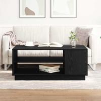 Salontafel Zwart Eiken 102 x 55 x 43 cm Bewerkt hout - thumbnail