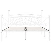 Bedframe met lattenbodem metaal wit 200x200 cm - thumbnail