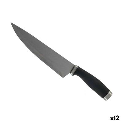 Keukenmes Kinvara Zwart Zilverkleurig Roestvrij staal Plastic 5 x 2 x 33 cm 5 x 33 x 2,5 cm (12 Stuks)