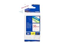 Brother Gloss Laminated Labelling Tape - 36 mm, Red on White - thumbnail