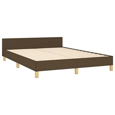 Bedframe zonder matras stof donkerbruin 140x190 cm