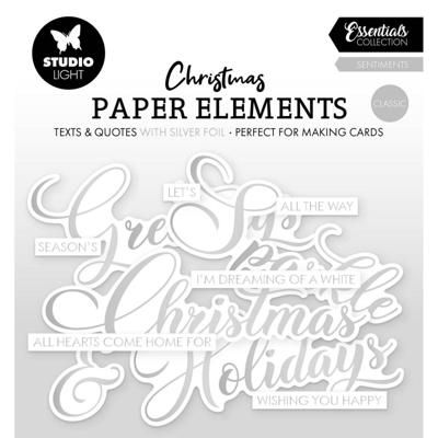 Studio Light • essentials paper elements silver sentiments classic