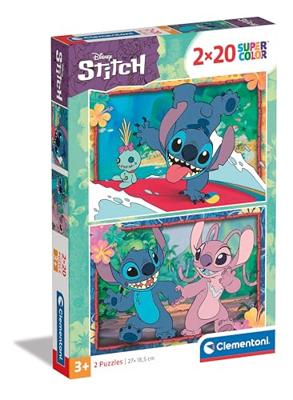 Clementoni legpuzzel super color disney stitch, 2x20st. - thumbnail