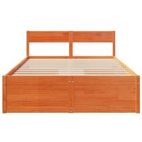 Bed met matras massief grenenhout wasbruin 140x190 cm - thumbnail