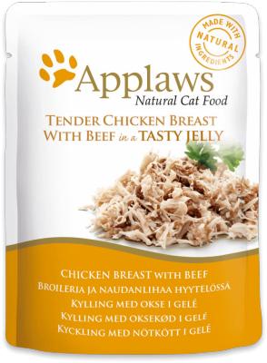 APPLAWS Chicken Breast with Beef in Jelly - nat kattenvoer - 70g