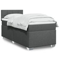 Boxspring met matras stof donkergrijs 80x200 cm - thumbnail