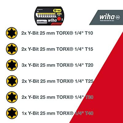 Wiha Bitset FlipSelector Y-bit 25 mm TORX® 14-delig 1/4" C6,3 - 41828 - 41828 - thumbnail