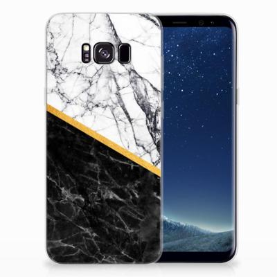 Samsung Galaxy S8 Plus | TPU | Siliconen hoesje | Marmer Wit Zwart - Origineel Cadeau Man Samsung Galaxy S8 Plus | TPU | Siliconen hoesje | Marmer Wit Zwart - Origineel Cadeau Man