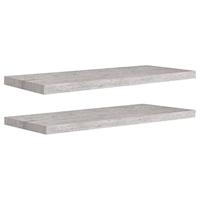 VidaXL Wandschappen zwevend 2 st 80x23,5x3,8 cm mdf betongrijs - thumbnail