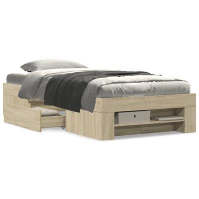 Bedframe zonder matras hout sonoma eikenkleurig 75x190 cm