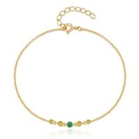 Elenza Goudenkleurige Armband met Groene en Gele Zirkonia - Elegantie voor Dames - thumbnail