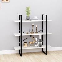 VidaXL Boekenkast met 3 schappen 100x30x105 cm massief grenenhout wit - thumbnail
