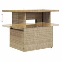 9-delige Loungeset met kussens poly rattan beige - thumbnail